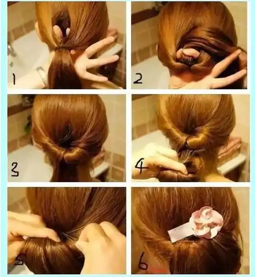 如何盘发简单又好看(怎样盘发好看又简单步骤图解)(4)