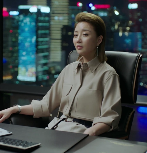 正青正青春春林睿殷桃同款洋气立领工装纯色衬衫衬衫