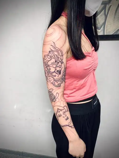 火男阿多福花臂