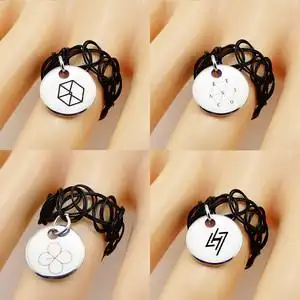 exo exodus二辑exact鹿晗重启朋克可调节钛钢不锈钢编织戒指
