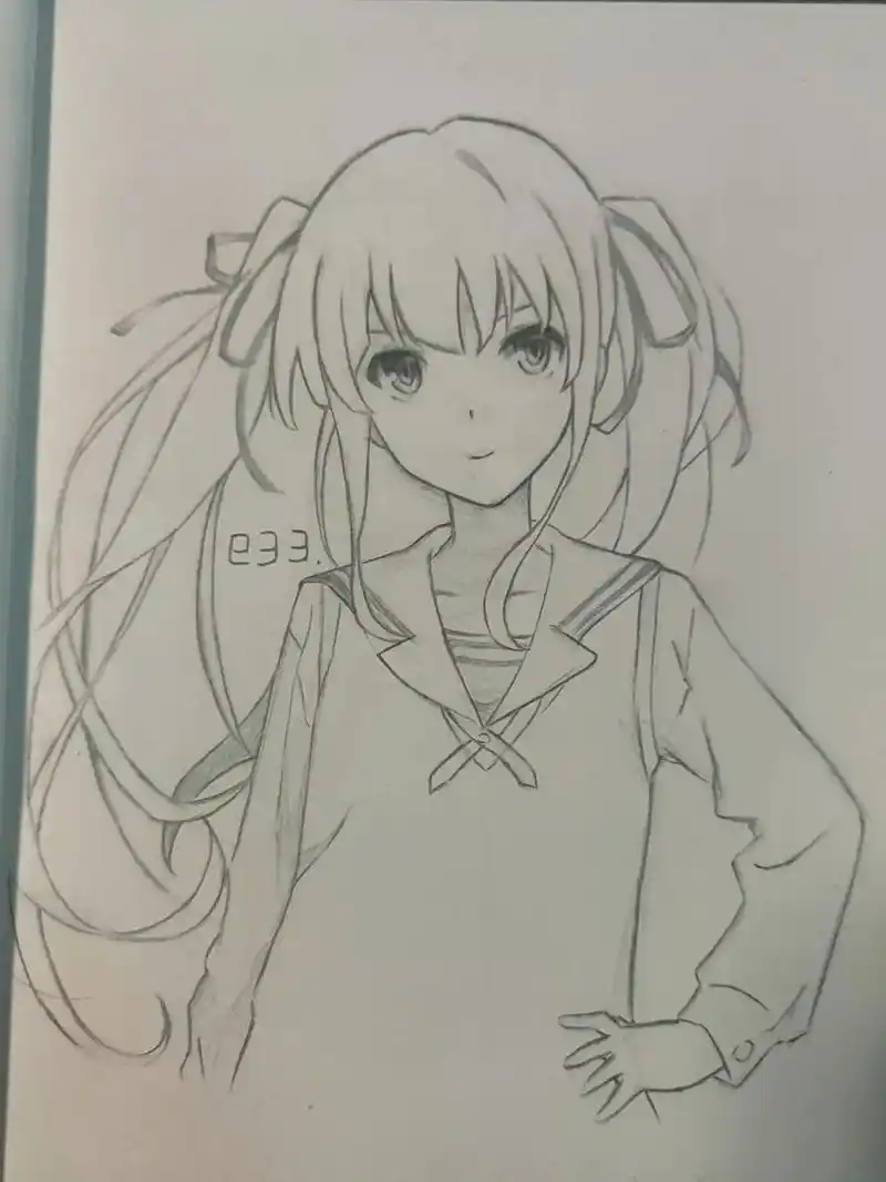 画只英梨梨.临摹练习(t▽t)#手绘 #二次元  #动漫 # - 抖音