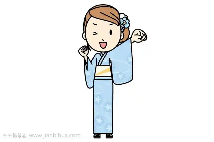 日本女孩简笔画