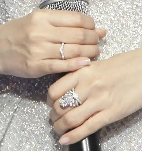 angelababy杨颖结婚戒指 婚戒 为爱加冕 水滴王冠型指环女