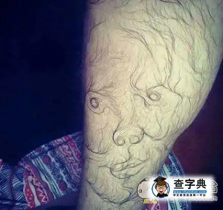 腿毛玩出新花样.来源:搞笑图片编辑:查字典