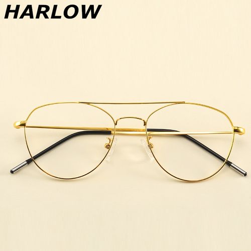 harlow旗舰店的优惠券大全—金丝眼镜框男女金色斯文近视眼镜男小框双