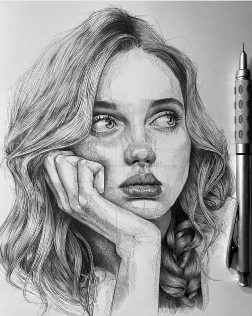 73素描线稿分享素描人物头像