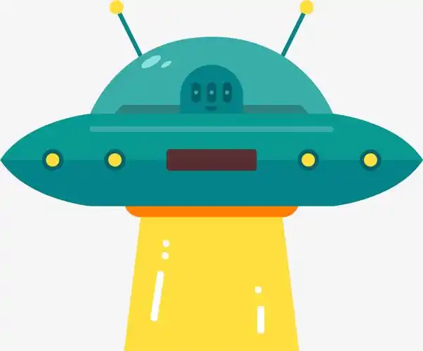 绿色卡通外星人飞船