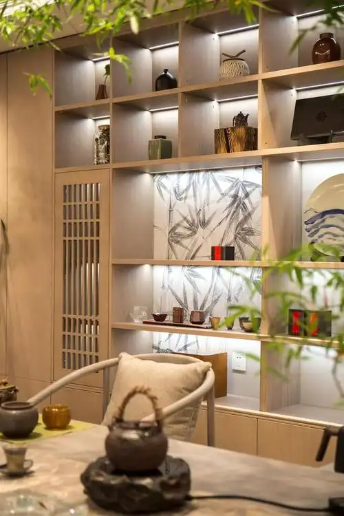 私人茶室装修效果图,东方禅意之美