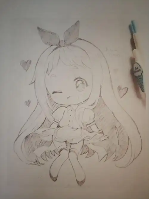 彩铅卡通人物素描