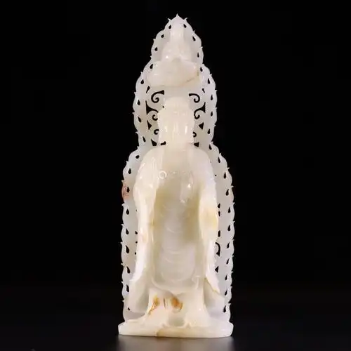 和田玉释迦牟尼佛像摆件