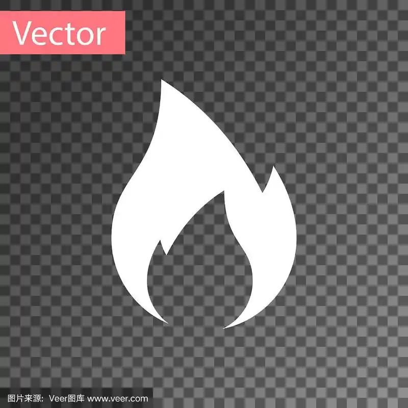 白色火焰火焰图标隔离透明