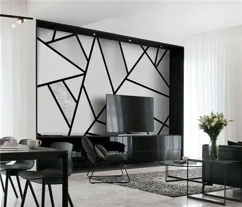 不规则几何图形电视墙如何搭配
