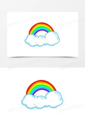 手绘卡通装饰彩虹素材