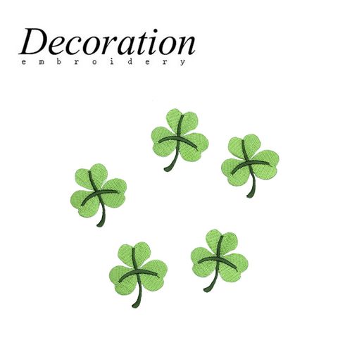 可爱幸运草刺绣布贴衬衣外套装饰绣花贴鞋帽diy背胶小叶子补丁贴