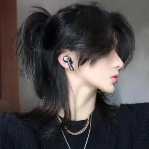 狼尾假发男长发日系男生武士头中分鲻鱼头短发男士日常