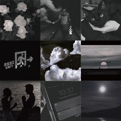 54张ins黑白贴纸伤感抑郁情绪手机壳电脑ipad笔记本行李箱防水贴画