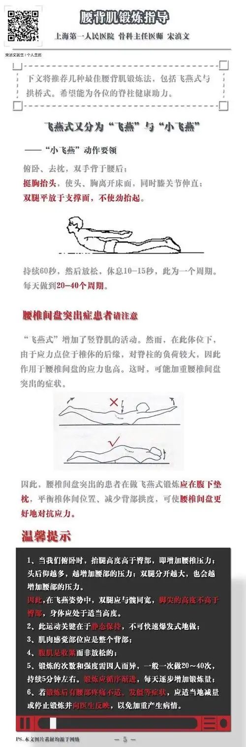 腰背肌锻炼指导(飞燕,小飞燕,拱桥五点锻炼法) - 好大夫在线