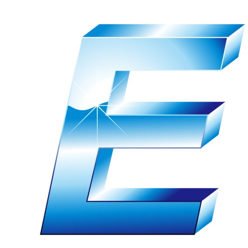 立体冰蓝效果字母e【免抠元素png】-90设计网