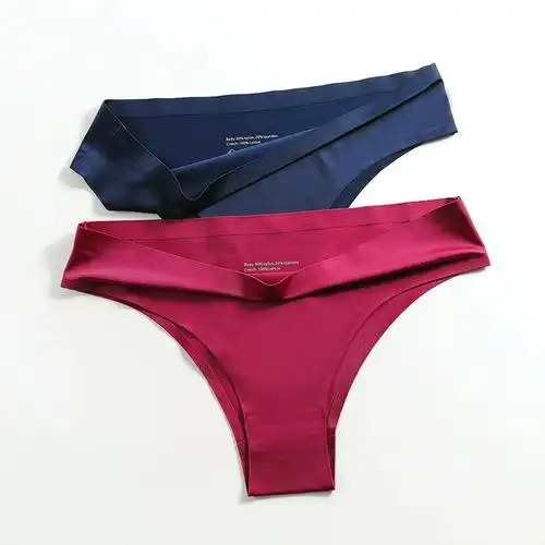 女冰丝无痕一片式 内裤 性感纯色中腰透气瑜伽比 - 女士内衣/男士内衣