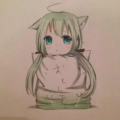 手绘 彩铅 q版 初音