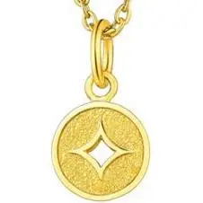 六福珠宝b01tbgp0014铜钱足金吊坠065g