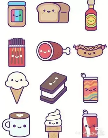 甜品系列简笔画甜品简笔画文化绘画简笔画|萌萌哒食物简单甜品点心