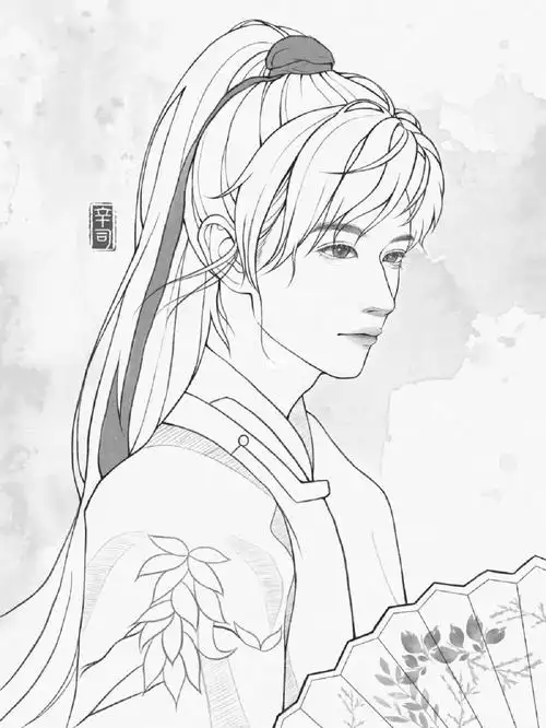 古风男生线稿练习