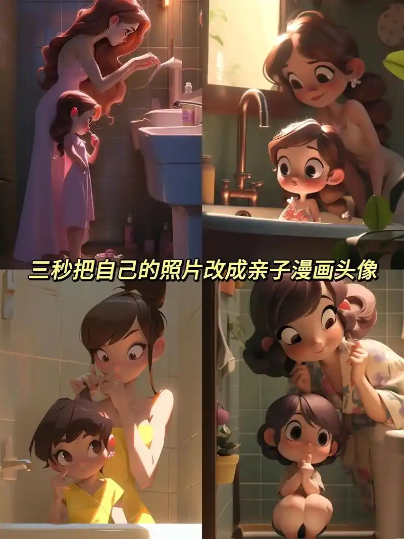 三秒教你把自己的照片改成漫画头像.#ai漫画脸 #亲子 #a - 抖音