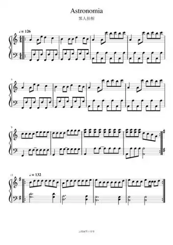 astronomia(黑人抬棺)-a调钢琴谱,astronomia(黑人抬棺)-a调c调钢琴谱