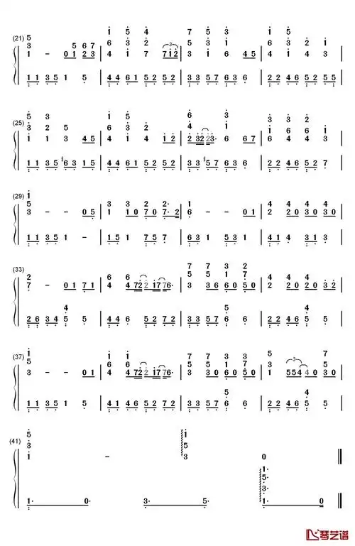 突然好想你钢琴简谱-数字双手-五月天2