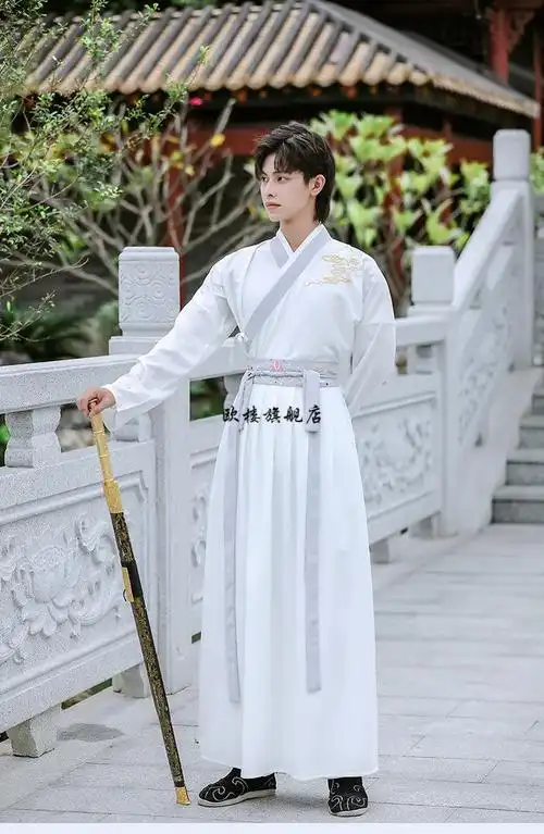 古装男生汉服青少年学生男士中国古风武侠剑客套装学校演出班服衣服