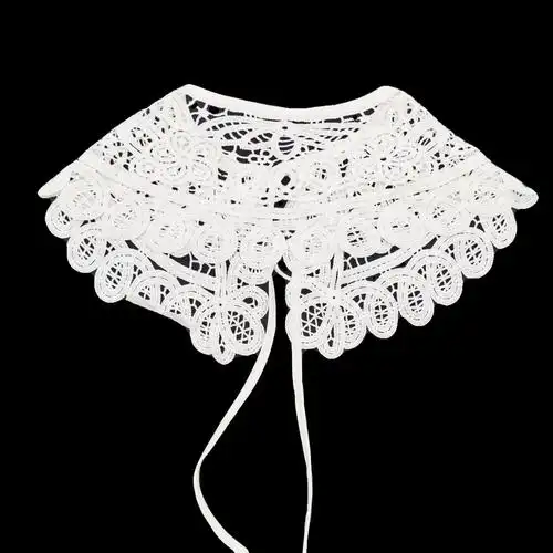 新款牛奶丝蕾丝镂空女装假领子系带蝴蝶结汉服女装跨境专供