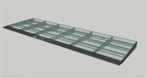 美泰点支式玻璃雨棚su模型