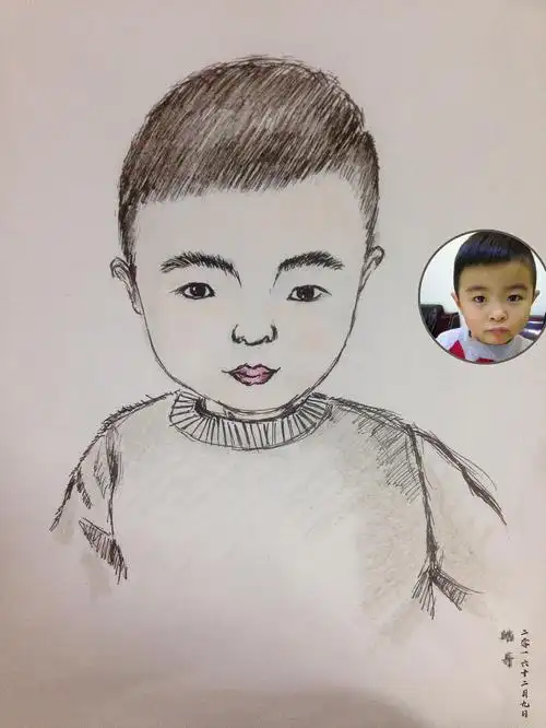 我家大宝贝朋友找我给她画张肖像,素描很久没认真画了,今个儿午休抽空