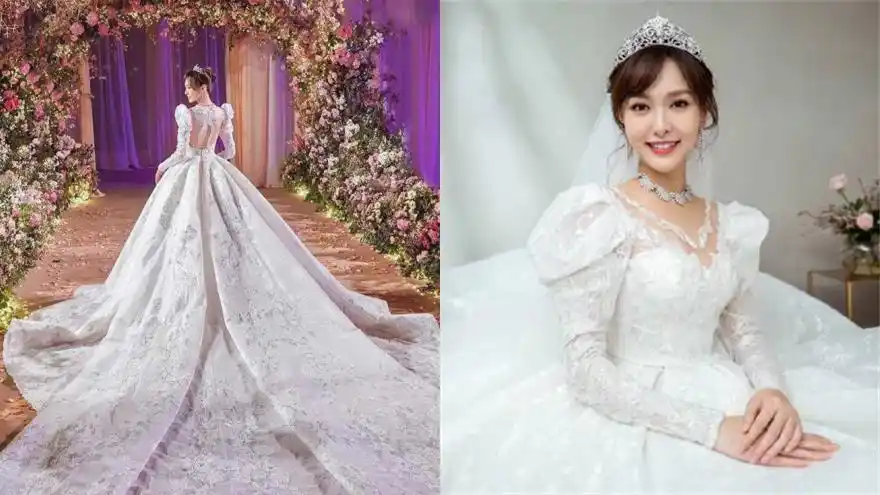唐嫣试婚纱画面曝光 超长裙摆拖地优雅回眸笑容甜蜜