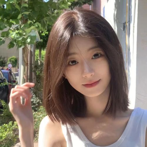 捷迈女生短发发型 假fa女短头中分无刘海bobo头气质修脸短直头减龄自