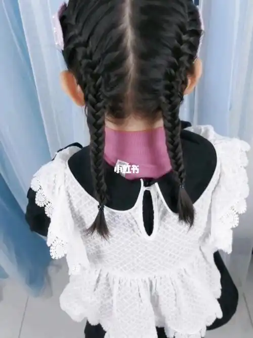 好看的鱼骨双马尾辫儿童编发编发教程日常编发
