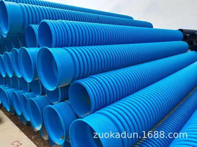 hdpe双壁波纹管蓝色dn500全性能增强波纹管市政排水排污管道