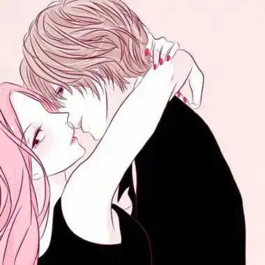 动漫人物舌吻头像 情侣头像一人一半接吻