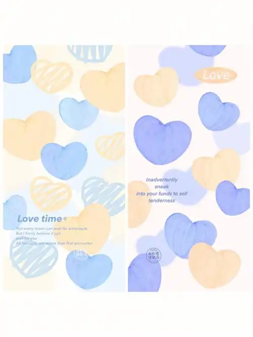 409期手机壁纸蓝紫色爱心背景图