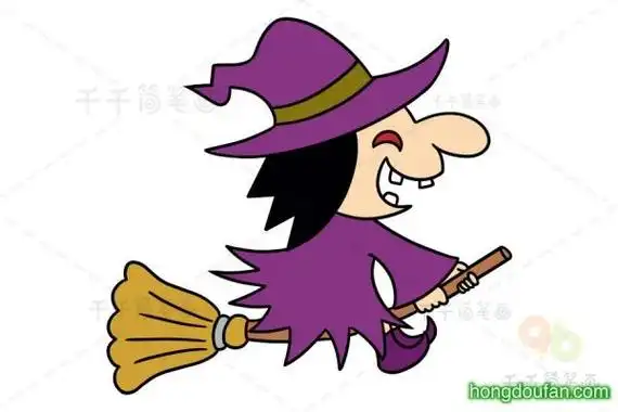 happyhalloween超级可爱的小女巫卡通简笔画大全女巫的画法 女巫的简