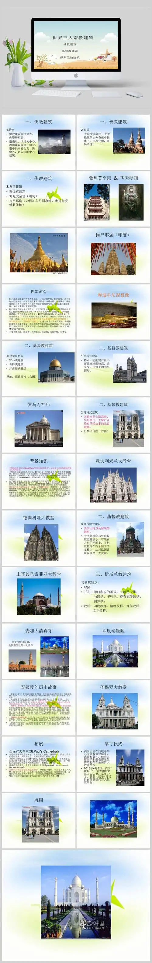 世界三大宗教建筑ppt模板