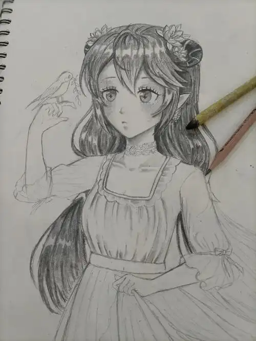 我刚刚又画了一幅可爱的公主动漫ヾ63