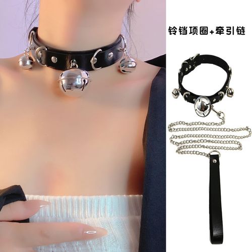 铃铛项圈女颈带链子颈环choker项链牵引绳男锁骨链脖颈链颈圈脖圈