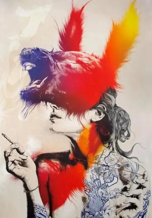 马德里的艺术家加布里埃尔·莫雷诺,是一位运用线条的高手,他本身从事