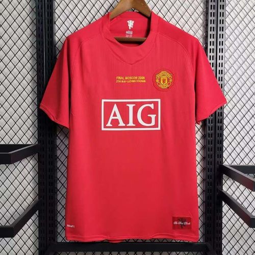 07 08 曼联复古球衣老款旧款足球服欧冠主场红魔队服【4天内发货】