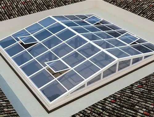 采光玻璃顶玻璃采光顶主要用于写字楼和旅馆建筑的中庭;选用要点