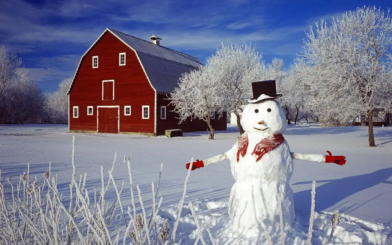 冬季雪人高清图片桌面壁纸