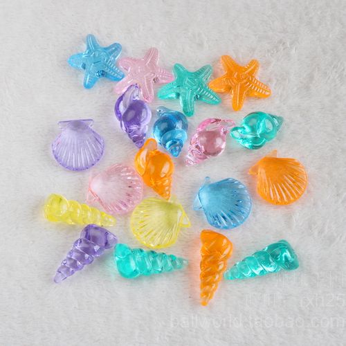 彩色亚克力贝壳海螺贝壳海马鱼缸仿生装饰柜台装饰水族儿童小玩具