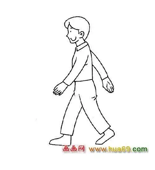 人物简笔画教案《侧身站立的男孩》小精灵儿童网站站立的人物简笔画